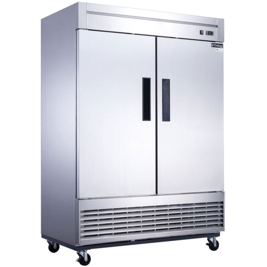 Dukers D55R 55.13"W Stainless Steel Solid Door Refrigerator