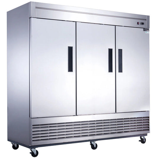 Dukers D83R 82"W Stainless Steel Glass Door Refrigerator