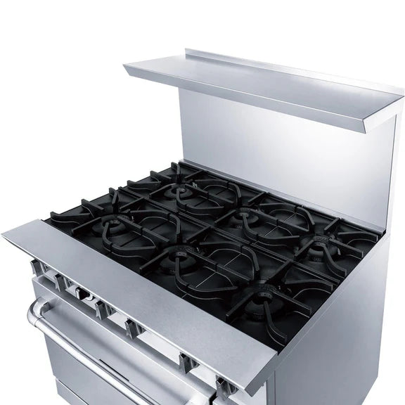 Dukers DCR36-6B 36" Natural Gas Range with 6 Burners and Oven – 233,000 BTU