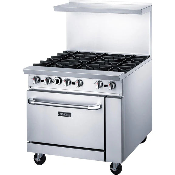 Dukers DCR36-6B 36" Natural Gas Range with 6 Burners and Oven – 233,000 BTU