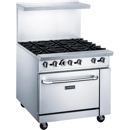 Dukers DCR36-6B 36" Natural Gas Range with 6 Burners and Oven – 233,000 BTU