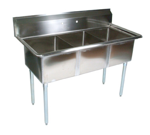 John Boos E3S8-1620-12 53" 3-Compartment Sink with 12" Deep Bowls