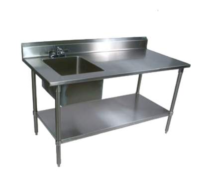 John Boos EPT8R5-3060GSK-R-X 60" Work Table with Right Sink Bowl