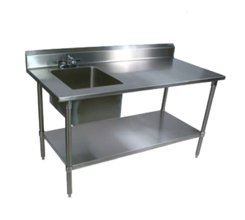 John Boos EPT8R5-3060GSK-R-X 60" Work Table with Right Sink Bowl