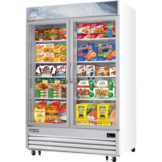 Everest Refrigeration EMGF48 54.75"W Two-Section Glass Door Reach-In Glass Door Merchandiser Freezer