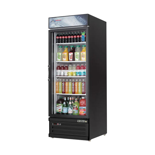 Everest Refrigeration EMGR24B 28.38" W One-Section Reach-In Glass Door Refrigerator Merchandiser
