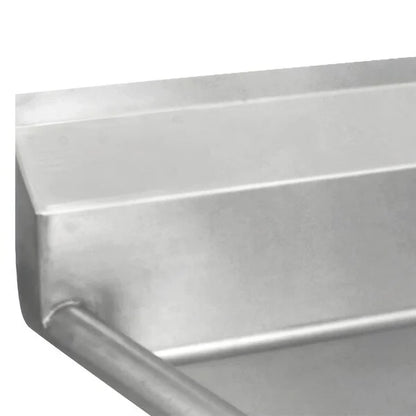 Close-up of a stainless steel sink basin on a white background