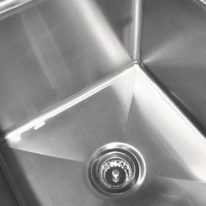 Close-up of a stainless steel kitchen sink
