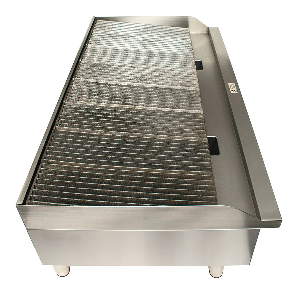 Globe GCB48G-SR 48" Countertop Gas Radiant Charbroiler with Cast-Iron Grates