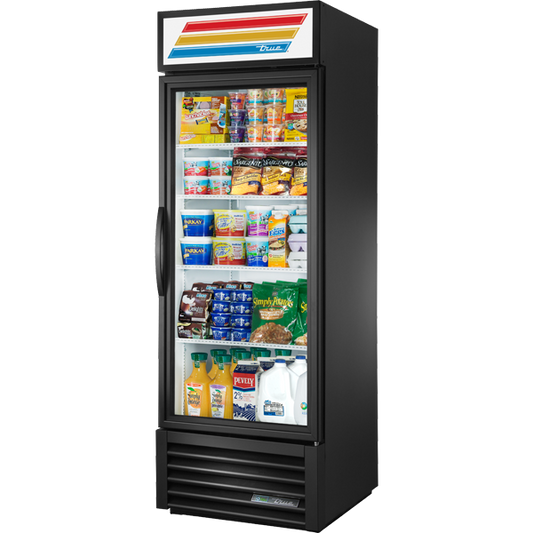 True GDM-23-HC~TSL01 White Aluminum Interior Powder Coated Exterior 1 Low-E thermal Glass Hinged Doors Refrigerated Merchandiser - 115 Volts