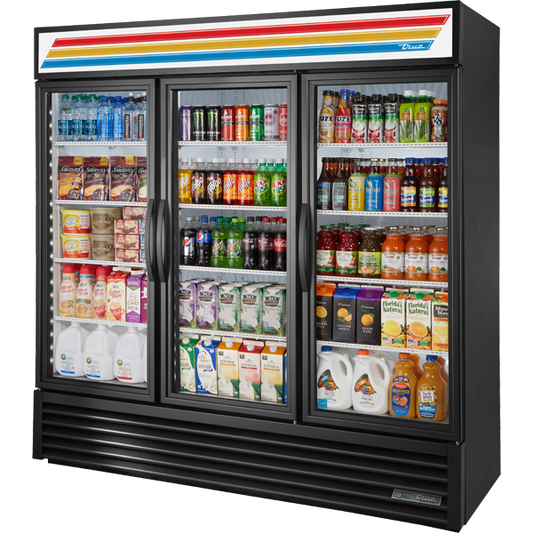 True GDM-72-HC~TSL01 Three-Section Glass Door Refrigerated Merchandiser