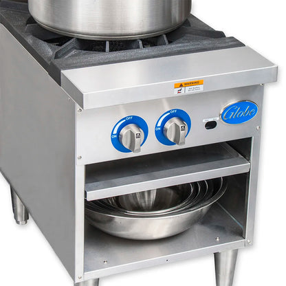 Globe GSP18G 18" Stock Pot Range - 100,000 BTU - Natural Gas