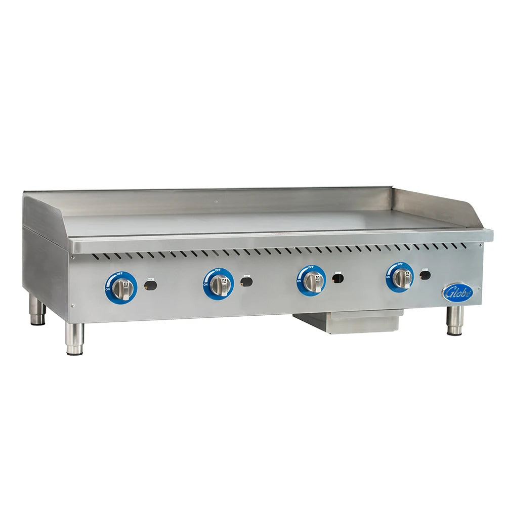 Globe GG48TG-NG 48" Natural Gas Countertop Griddle - 120,000 BTU