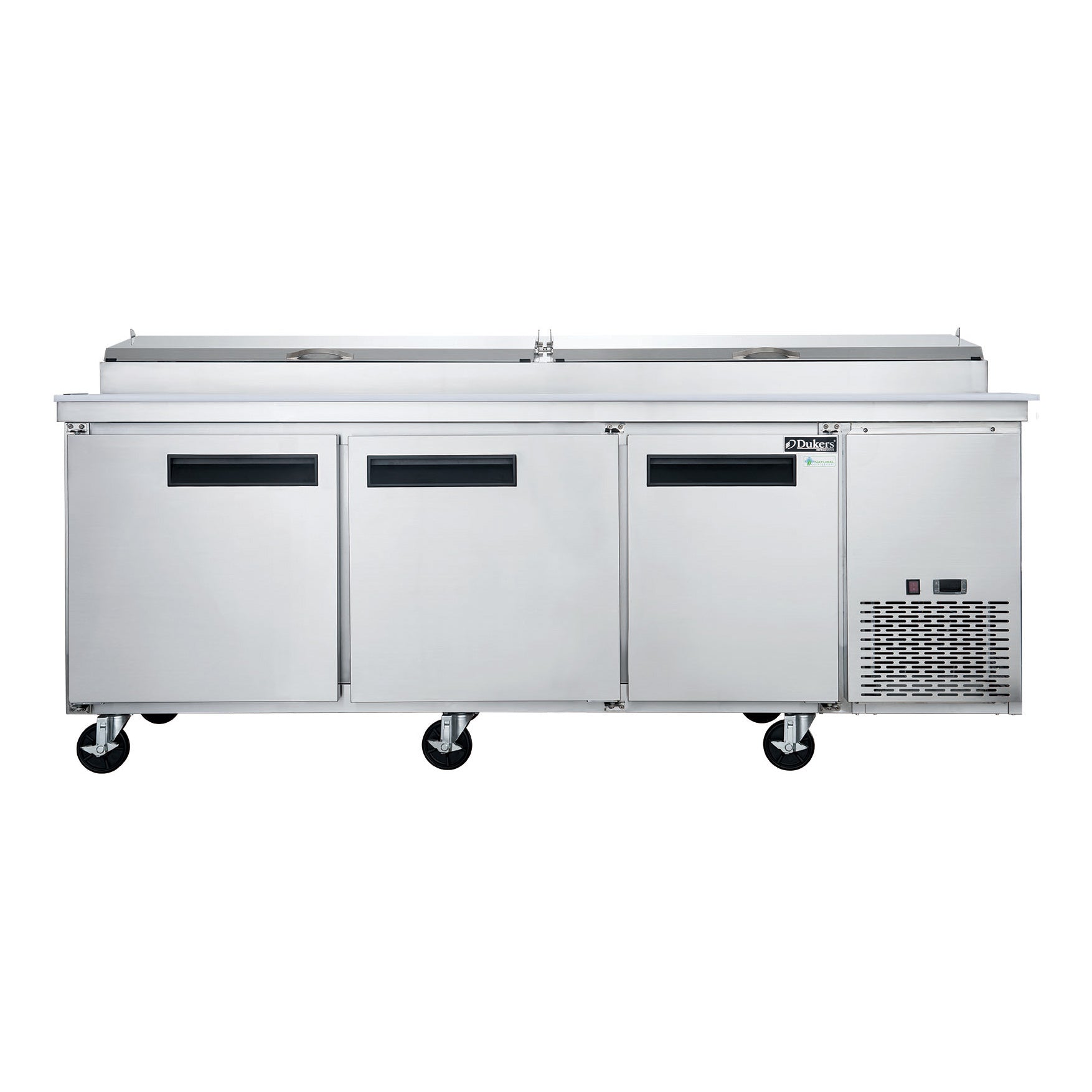 Dukers DPP90 90" 3 Solid Self-Closing Doors Sandwich / Salad Prep Table