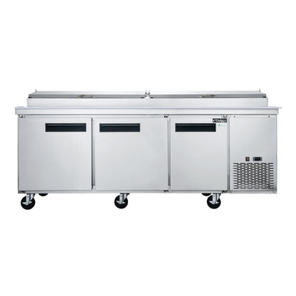 Dukers DPP90 90" 3 Solid Self-Closing Doors Sandwich / Salad Prep Table