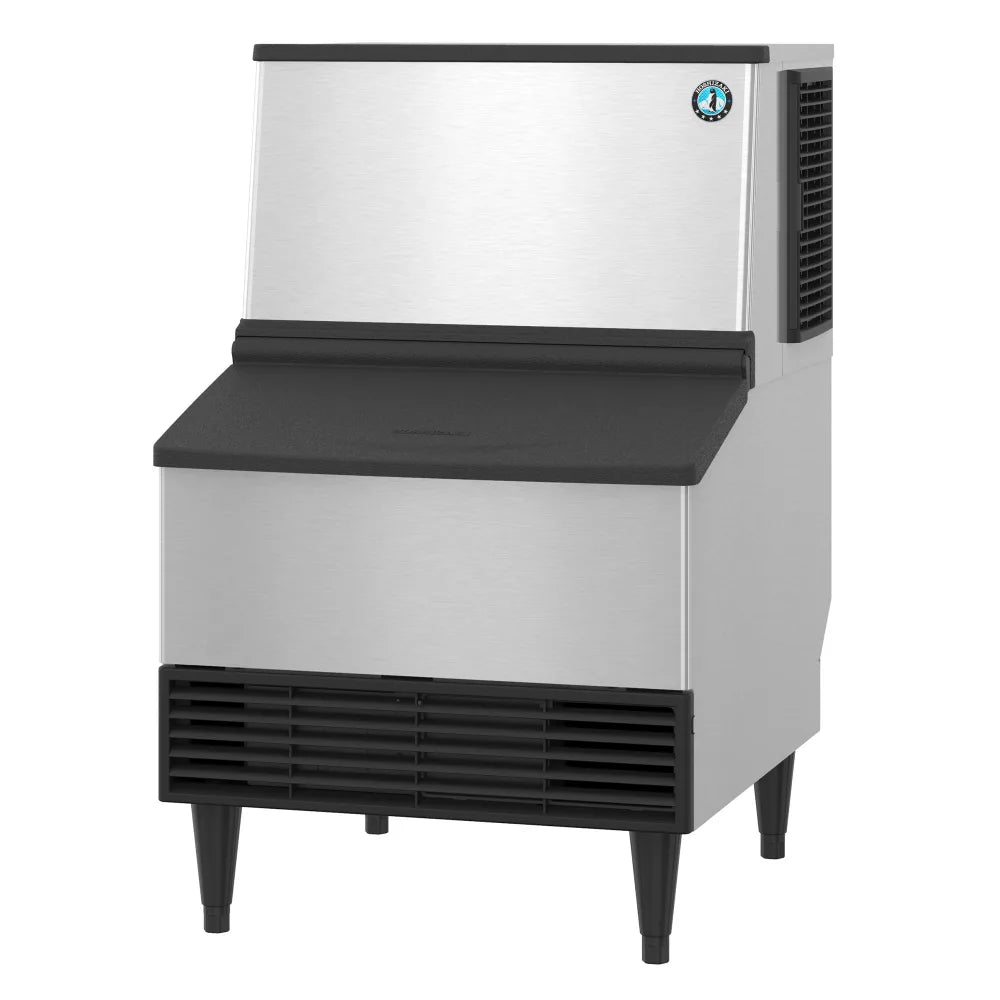 Ice machine with black top and base on a white background
