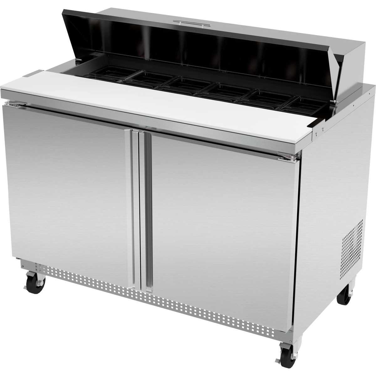 Kutano 2-Door Sandwich/Salad Top Prep Table, Stainless Steel - KUT2D48PT