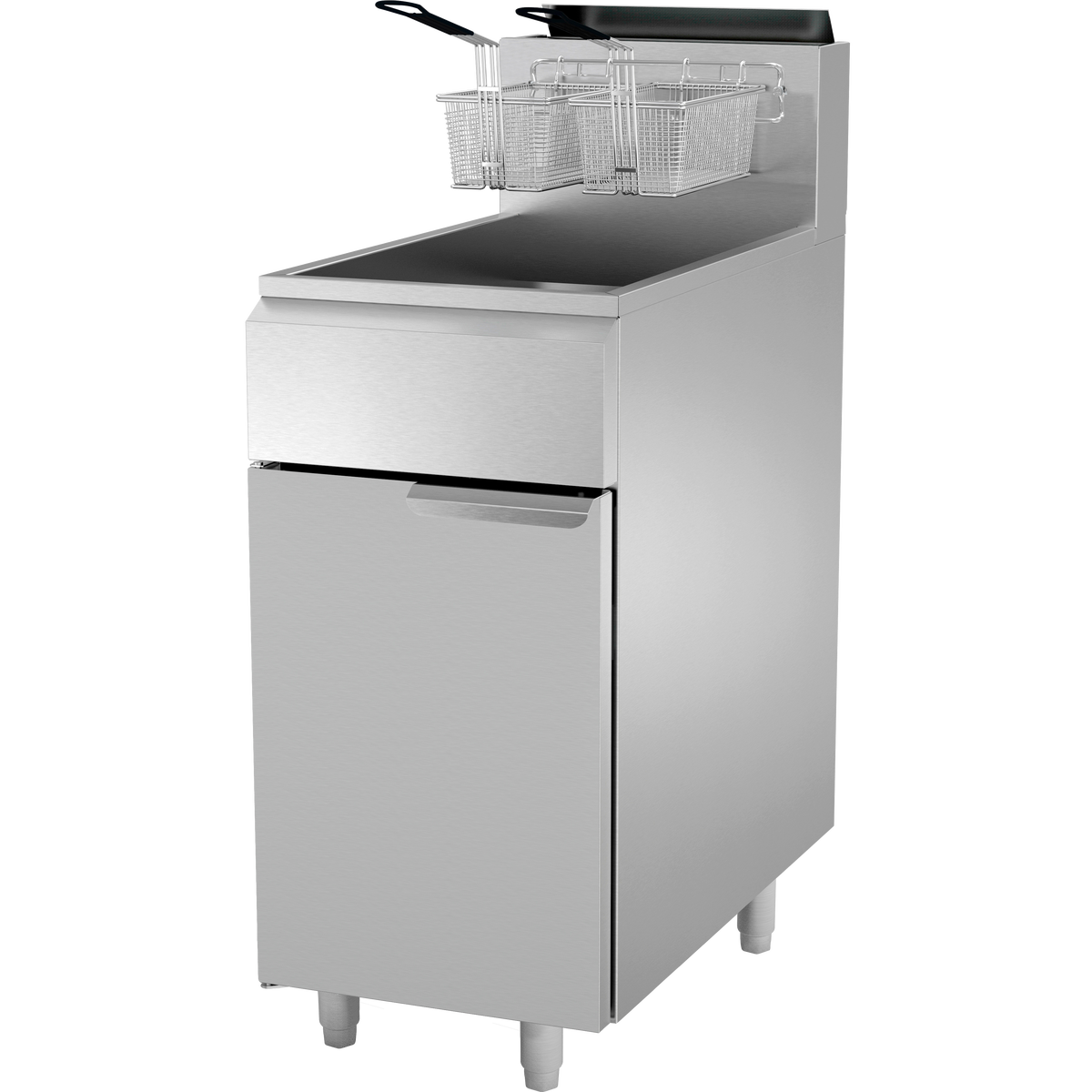 Kutano Propane Gas Fryer, 3-Burner, 50 lb Capacity, 90K BTU, Stainless Steel - KUT50FRN LP