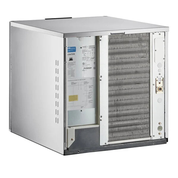 Air conditioning unit with filter and control panel on a white background