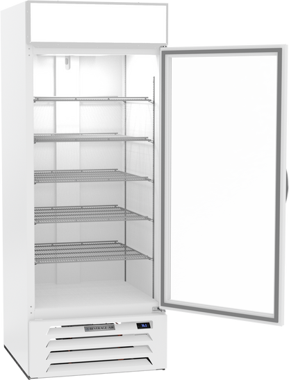 Beverage Air MMR27HC-1-W | MarketMax Glass Door Merchandiser Refrigerator in White
