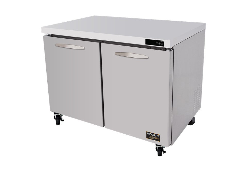MVP Group KUCR-48-2 13.1 Cu. Ft. Stainless Steel Doors 2 Section Kool-It Signature Undercounter Refrigerator - 115 Volts
