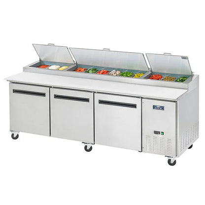 Arctic Air APP94R 94" W Stainless Steel Three-Section Pizza Prep Table