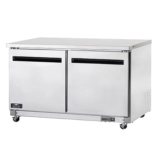 Arctic Air AUC60R 61.25" W Two-Section Solid Door Undercounter Refrigerated Work Top Counter