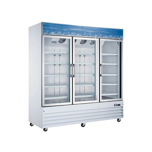 Omcan USA 50052 78.27" W White 3 Doors Reach-In Refrigerator -110 Volts 0.75 HP