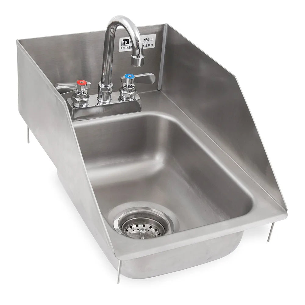 John Boos PB-DISINK101405-P-SSLR 12 1/2" Drop-In Sink with Side Splashes