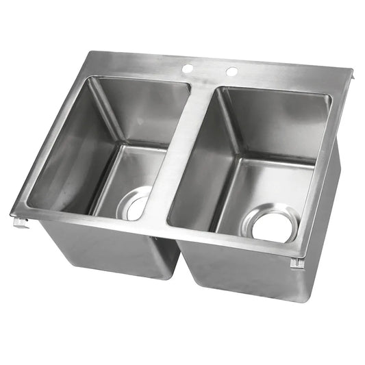John Boos PB-DISINK141610-2-X – Two-Compartment Drop-In Sink, 14" x 16" Bowls