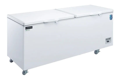 Dukers BD/BG-760 83.63” W White Coated Steel Exterior 2 Solid Doors Chest Freezer