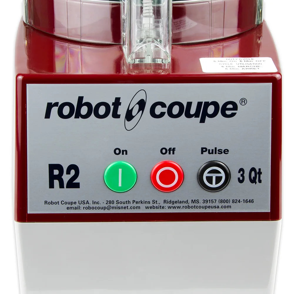 Robot Coupe food processor with control panel and branding