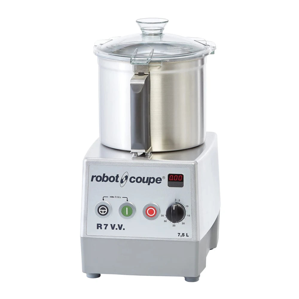 Robot Coupe food processor on a white background