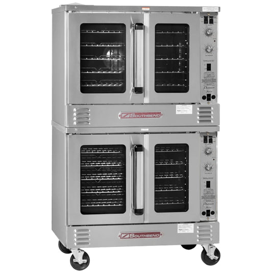 Southbend PCG140B/SD-NG Stainless Steel Bakery Depth Natural Gas Platinum Double Convection Oven - 140,000 BTU