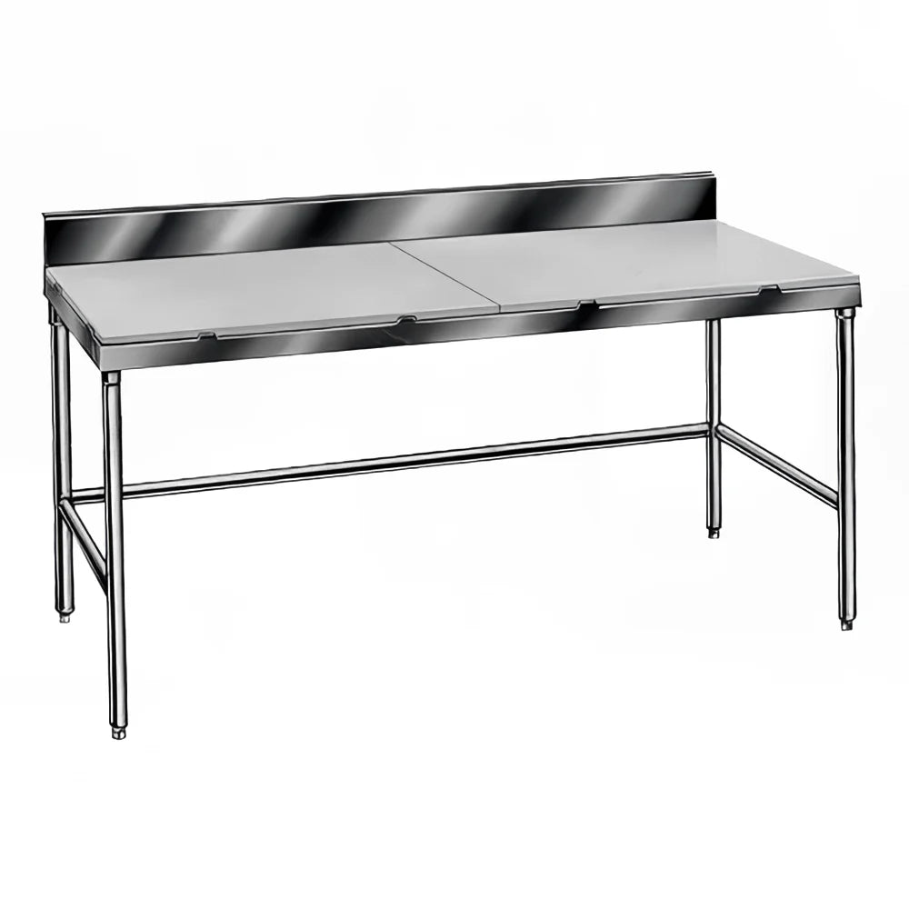 Advance Tabco TSPS-307 84" Poly Top Work Table with Backsplash