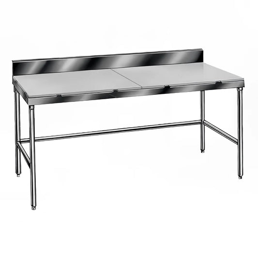 Advance Tabco TSPS-307 84" Poly Top Work Table with Backsplash