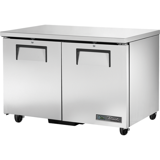 True TUC-48-HC 48.38"W Two-Section Stainless Steel Door Undercounter Refrigerator