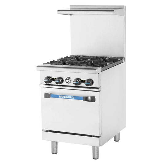 Turbo Air TAR-4-NG 24" Natural Gas Radiance Restaurant Range - 163,000 BTU