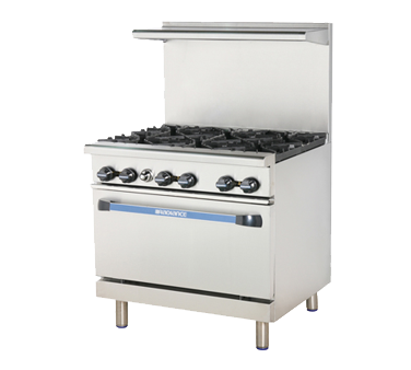 Turbo Air TAR-6-NG 36" Natural Gas Radiance Restaurant Range – 227,000 BTU