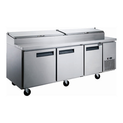 Dukers DPP90 90" 3 Solid Self-Closing Doors Sandwich / Salad Prep Table