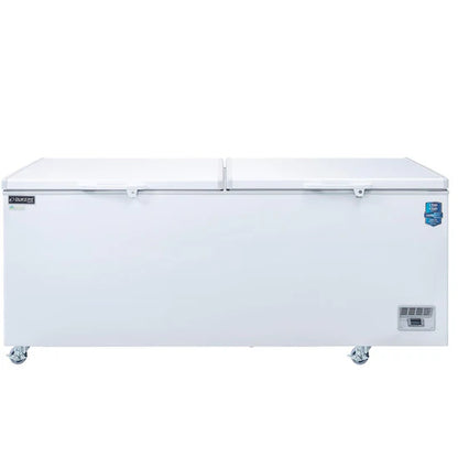 Dukers BD/BG-760 83.63” W White Coated Steel Exterior 2 Solid Doors Chest Freezer