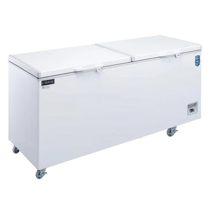 Dukers BD/BG-760 83.63” W White Coated Steel Exterior 2 Solid Doors Chest Freezer
