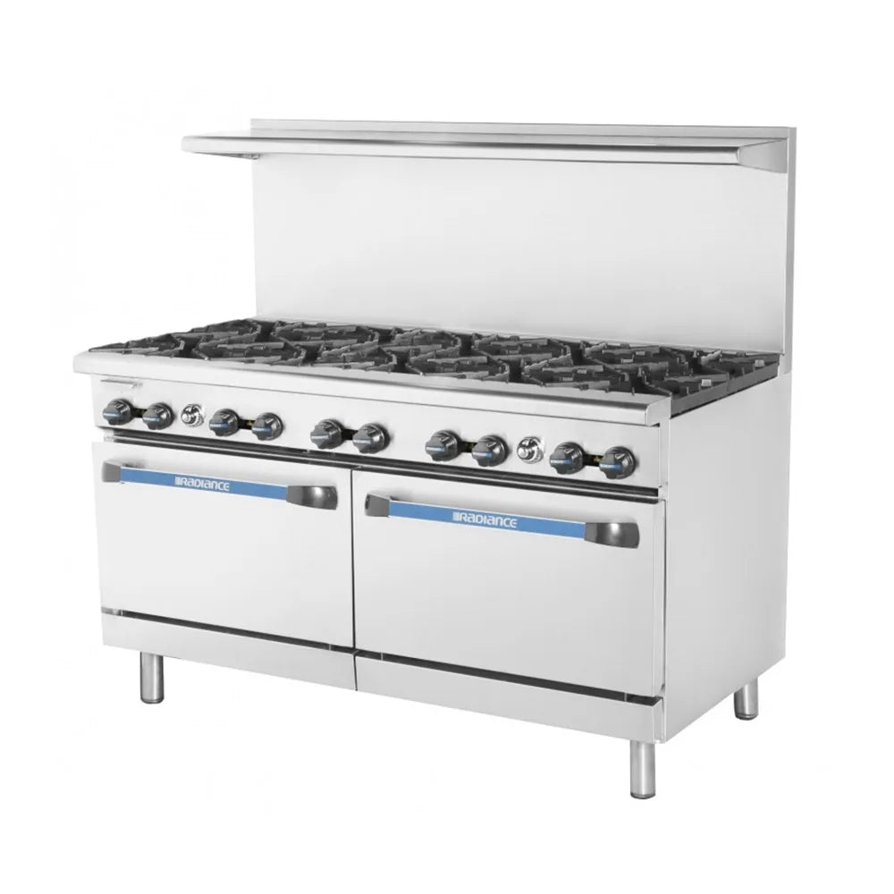 Turbo Air TAR-10 Gas Range, 60" with 10 Burners and 2 Standard Ovens