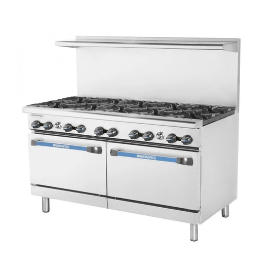 Turbo Air TAR-10 Gas Range, 60" with 10 Burners and 2 Standard Ovens